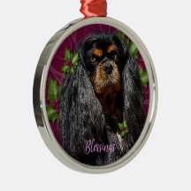 Ornament, Cavalier Spaniel Black en Tan Gift