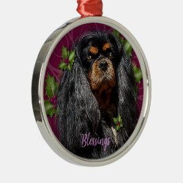 Ornament, Cavalier Spaniel Black en Tan Gift Metalen Ornament