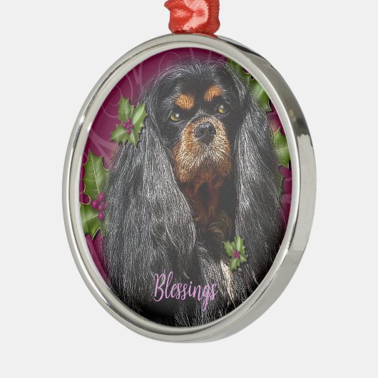 Ornament Cavalier Spaniel Black en Tan Spaniel (Links)