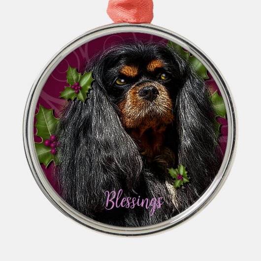 Ornament Cavalier Spaniel Black en Tan Spaniel (Voorkant)