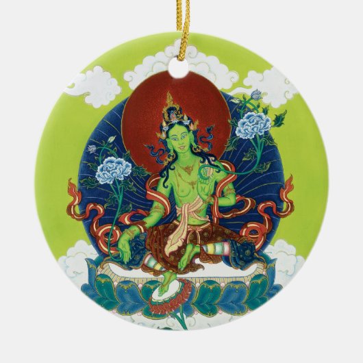 ORNAMENT CERAMIC - Green Tara & White Tara (Voorkant)