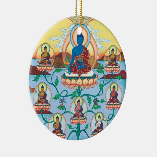 ORNAMENT CERAMIC Medicine Buddha + 8 Med.Buddhas (Rechts)