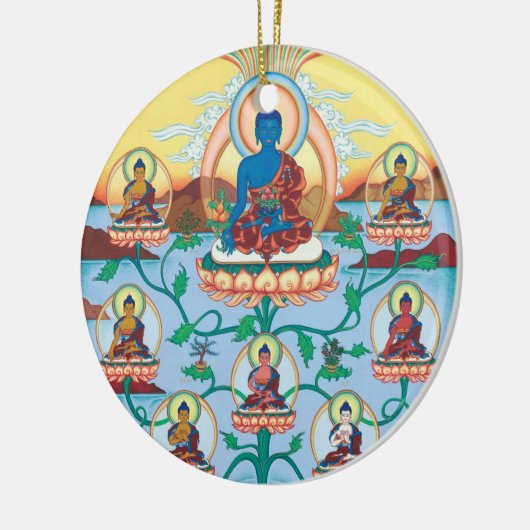 ORNAMENT CERAMIC Medicine Buddha + 8 Med.Buddhas (Links)