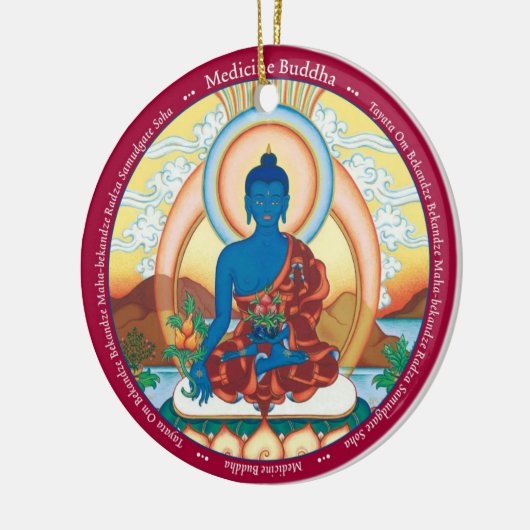 ORNAMENT CERAMIC - Medicine Buddha + Close Up (Links)