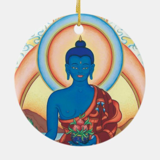 ORNAMENT CERAMIC - Medicine Buddha + Close Up (Achterkant)