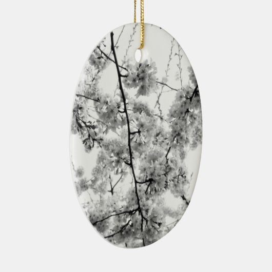 ornament "Cherry Blossom" zwart-wit (Rechts)