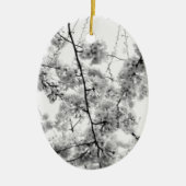 ornament "Cherry Blossom" zwart-wit (Voorkant)