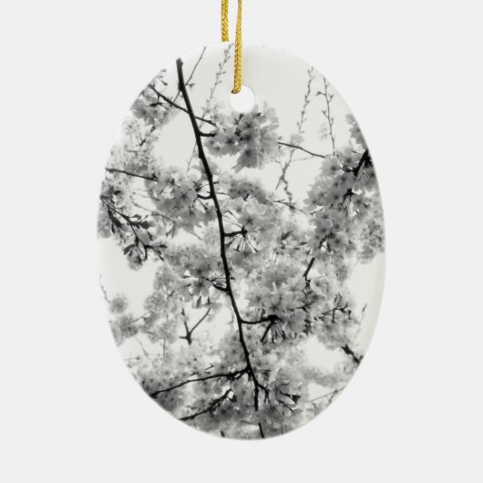 ornament "Cherry Blossom" zwart-wit (Achterkant)