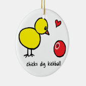 Ornament - Chicks Dig Kickball (Rechts)
