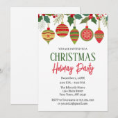 Ornament Christmas Holiday Invitation Kaart (Voorkant / Achterkant)