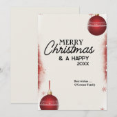 Ornament Christmas Kaart - Classic Holiday Greetin (Voorkant / Achterkant)