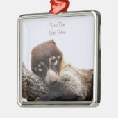 Ornament: Coatimundi #4 (Premium Square) Metalen Ornament (Links)