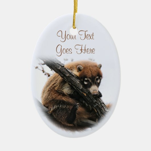 Ornament: Coatimundi #5 (Ovaal) Keramisch Ornament (Voorkant)