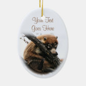 Ornament: Coatimundi #5 (Ovaal) Keramisch Ornament (Achterkant)