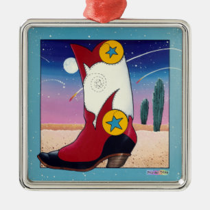 Ornament - Cowboy Boot, helemaal gekleed