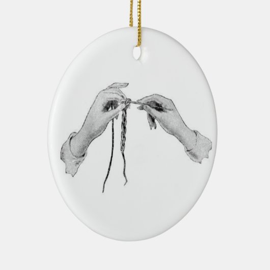 Ornament crocheting hands vintage (Rechts)