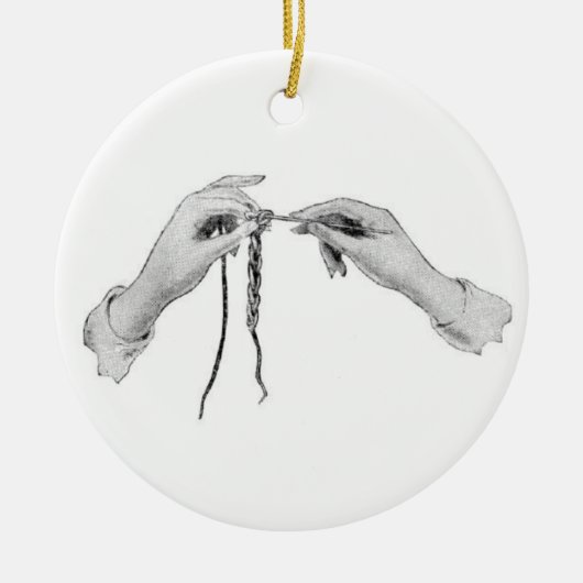 Ornament crocheting hands vintage (Voorkant)