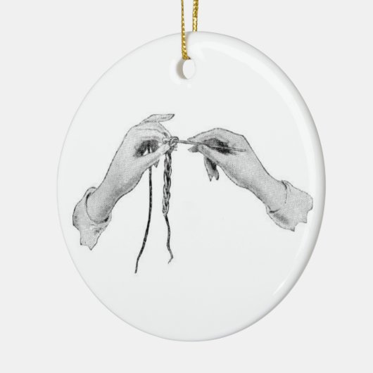 Ornament crocheting hands vintage (Links)