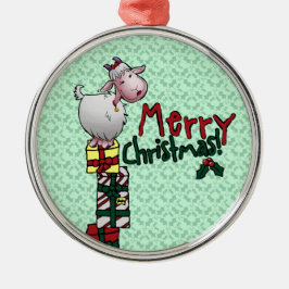 Ornament, Cute Goat & Gifts Cartoon Metalen Ornament