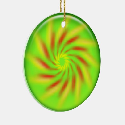 Ornament - Draaimolen in een 3D groene bal (Rechts)