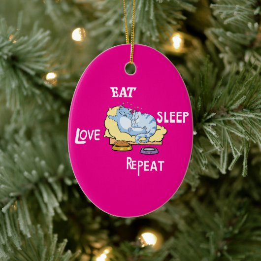 Ornament Eat Sleep Love Herhaal Katten (Boom)