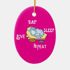 Ornament Eat Sleep Love Herhaal Katten