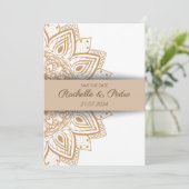 Ornament elegante bruiloft uitnodiging (Staand voorkant)