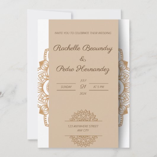 Ornament elegante bruiloft uitnodiging