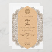 Ornament elegante bruiloft uitnodiging (Voorkant / Achterkant)