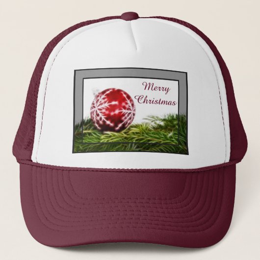Ornament en Fir Fractal - Vrolijk kerstfeest Trucker Pet (Voorkant)