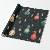 ornament en marineblauw cadeaupapier (Uitgerold)