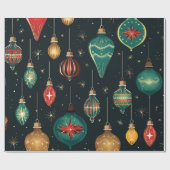 ornament en marineblauw cadeaupapier (Vlak)