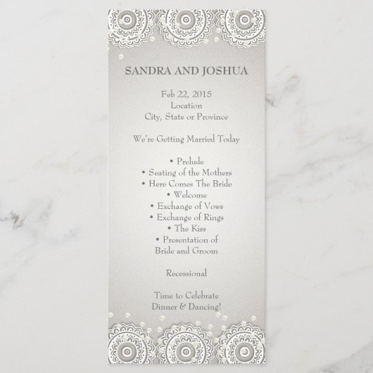 Ornament en parels | Rackkaart voor weduwenprogram Programmakaart (Voorkant)