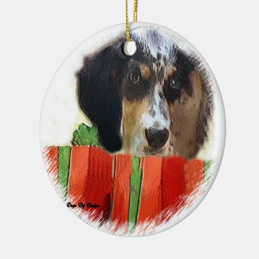 Ornament Engelse Setter kerstcadeautjes (Links)