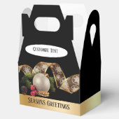 Ornament, Evergreen and Gold Ribbon Favor Box Bedankdoosjes (Geopend)