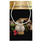 Ornament, Evergreen and Gold Ribbon Klein Cadeauzakje (Achterkant)