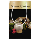 Ornament, Evergreen and Gold Ribbon Klein Cadeauzakje (Voorkant)