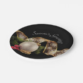 Ornament, Evergreen en Gold Ribbon Papieren Bordje (Gekanteld)