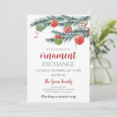 Ornament Exchange Holiday Party Kaart (Staand voorkant)