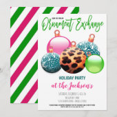 Ornament Exchange Holiday Party Kaart (Voorkant / Achterkant)