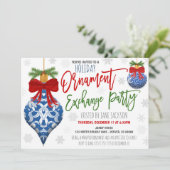 Ornament Exchange Holiday Party Kaart (Staand voorkant)