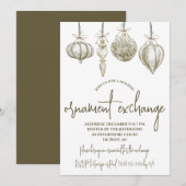 Ornament Exchange Holiday Party Kaart (Voorkant / Achterkant)