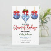 Ornament Exchange Holiday Party Kaart (Staand voorkant)