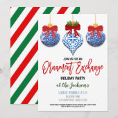 Ornament Exchange Holiday Party Kaart (Voorkant / Achterkant)