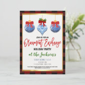 Ornament Exchange Holiday Party Kaart (Staand voorkant)