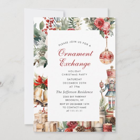 Ornament Exchange Kerstfeest Kaart (Voorkant)