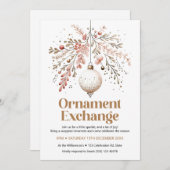 Ornament Exchange Party Invitation Kaart (Voorkant / Achterkant)