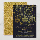 Ornament Exchange Party Invitation Kaart (Voorkant / Achterkant)
