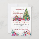 Ornament Exchange Party Invitation Kaart. Vakantie Kaart (Voorkant)