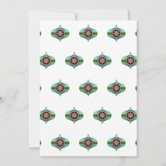 Ornament Exchange Party Retro Kerstmis Bauble Kaart (Achterkant)